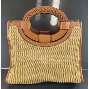 Charming Charlies NWOT Vegan Leather Woven Purse Hobo Wheat / Brown